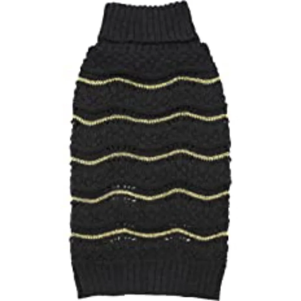 Kyeese Gold Thread Weave Patten Dog Sweater Size XL NWT